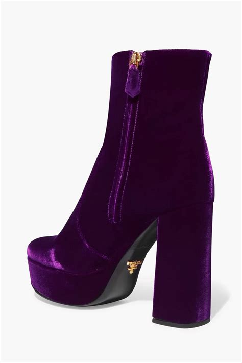 prada velvet square boots with gold heel|prada ankle boots for women.